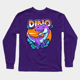 Cute Purple Dino Long Sleeve T-Shirt